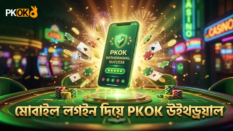 PKOK উইথড্রয়াল – কীভাবে খেলবেন ও স্মার্ট টিপস 1 মোবাইল থেকে PKOK অ্যাকাউন্টে লগইন করে উইথড্রয়াল শুরু করুন